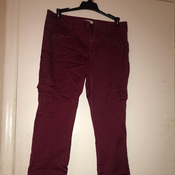burgundy cargo pants